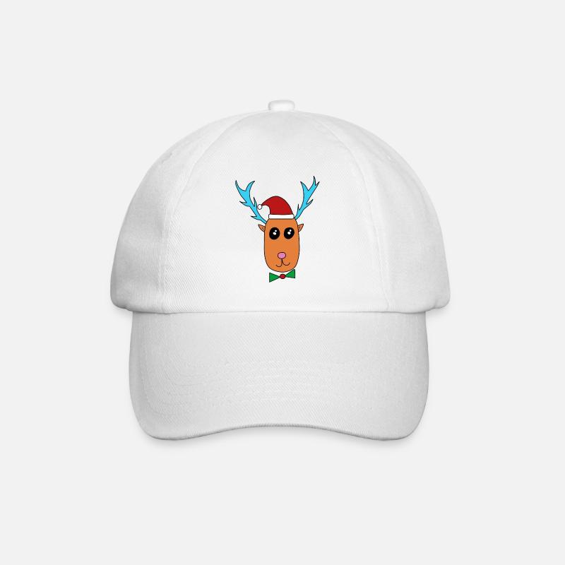 Rentier feiert Weihnachten - Baseballkappe - Weiß/Weiß