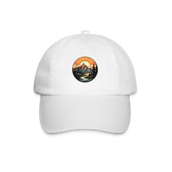 Mountains Landscape Circle - Baseball Cap - white/white - Front