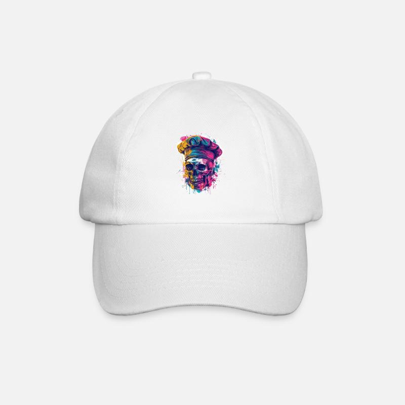 Chef Chef Skull - Baseball Cap - white/white