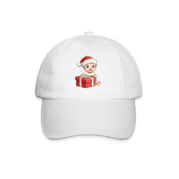 Weihnachten Baby Kind Süß Niedlich Lustig Geschenk - Baseballkappe - Weiß/Weiß - Vorne