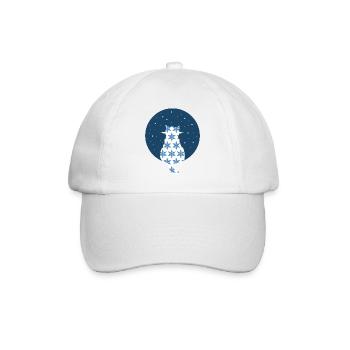 Chat regardant les flocons de neige - Casquette classique - blanc/blanc - Devant