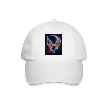 Regenbogenflügel Herz im All - Baseballkappe - Weiß/Weiß - Vorne
