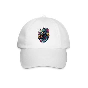 Skull and Snake - Baseballkappe - Weiß/Weiß - Vorne