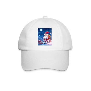 Weihnachts man mit Geschenke Sack - Baseballkappe - Weiß/Weiß - Vorne