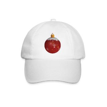 boule de noël rouge - Casquette classique - blanc/blanc - Devant