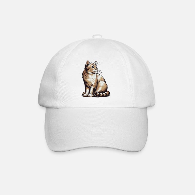 Katze - Baseballkappe - Weiß/Weiß