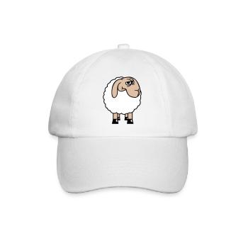 Sheep looks skeptical, critical, suspicious stares - Baseball Cap - white/white - Front