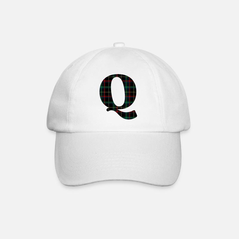 Monogramme q tartan écossais - Casquette classique - blanc/blanc