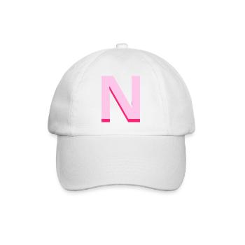 Pop and modern pink letter n - Baseball Cap - white/white - Front
