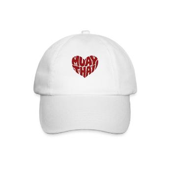 Muay Thai Herz - Liebe zum Thaiboxen - Baseballkappe - Weiß/Weiß - Vorne