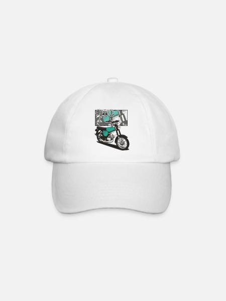 S51 (türkis) // Illustration - Baseballkappe - Weiß/Weiß