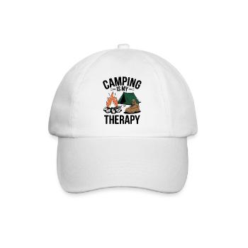 Camping is My Therapy - Baseball Cap - white/white - Front
