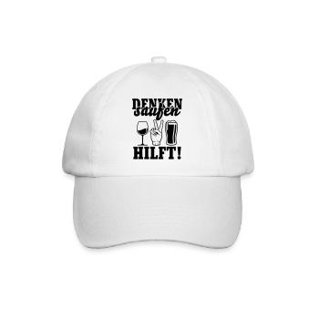 Saufen hilft - Baseballkappe - Weiß/Weiß - Vorne