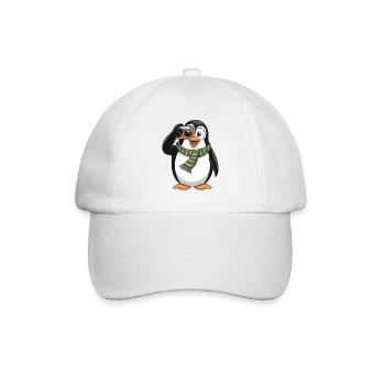Pingouin mignon avec appareil photo pour les amoureux des animaux - Casquette classique - blanc/blanc - Devant