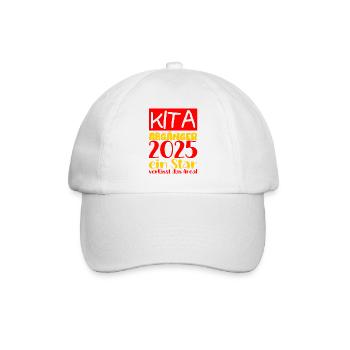 Abschied Kindergarten 2025 Geschenk Mädchen Jungen - Baseballkappe - Weiß/Weiß - Vorne
