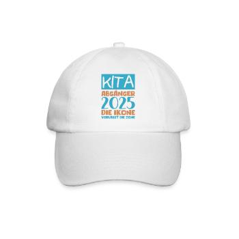 Abschied Kindergarten 2025 Geschenk Mädchen Jungen - Baseballkappe - Weiß/Weiß - Vorne