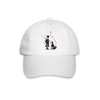 Hundehalstuch Akita Samurai Roter Faden - Baseballkappe - Weiß/Weiß - Vorne