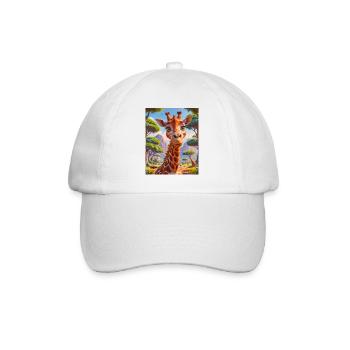 Animaux africains super mignons – Girafe - Casquette classique - blanc/blanc - Devant