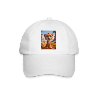 Animaux africains super mignons – Guépard - Casquette classique - blanc/blanc - Devant