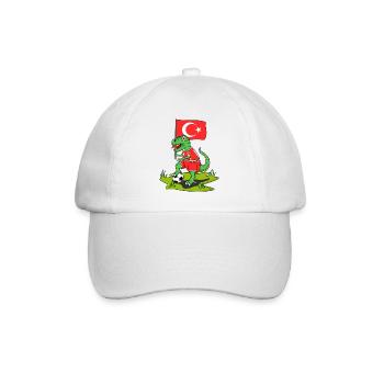 Drapeau de Turquie Dinosaure Rex Football - Casquette classique - blanc/blanc - Devant