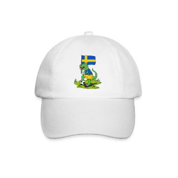 Drapeau de la Suède Dinosaure Rex Football - Casquette classique - blanc/blanc - Devant