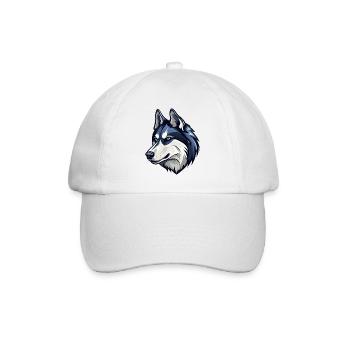 Cooler Husky mit bösem Blick - Baseballkappe - Weiß/Weiß - Vorne