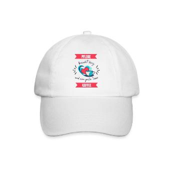 Pflege braucht Herz - Baseballkappe - Weiß/Weiß - Vorne