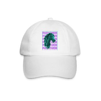 Neon Horse Sculpture in Retro Futurism - Baseball Cap - white/white - Front