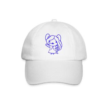 Hase Mädchen Hübsch Frau Häsin Winkt Lange Haare - Baseballkappe - Weiß/Weiß - Vorne