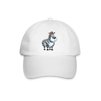 Molliges Zebra - dicke Tiere - Baseballkappe - Weiß/Weiß - Vorne