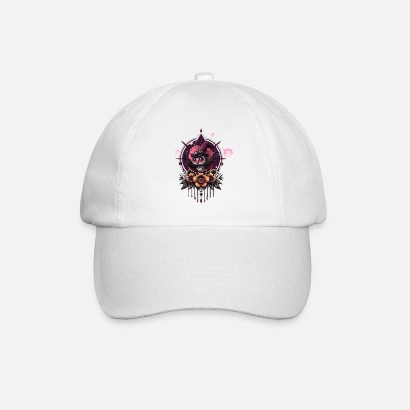 The Steampunk Owl: Keeper of Secrets. - Baseball Cap - white/white