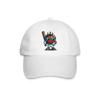 Cool tomato baseball player illustration avec - Casquette classique - blanc/blanc - Devant