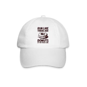 Run like a marathon runner with donuts at the finish - Baseball Cap - white/white - Front