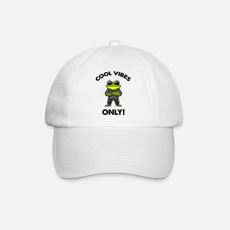 frosch cool vibes - Baseballkappe - Weiß/Weiß