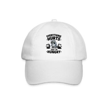 Everything hurts and I'm hungry Fitness Gym - Baseball Cap - white/white - Front