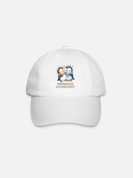 Offizielles Kuschelshirt Pinguine Liebe Herz Süß - Baseballkappe - Weiß/Weiß
