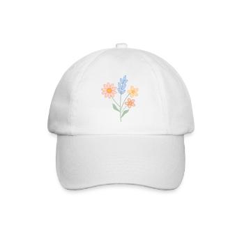 Bouquet pastel – Design printanier - Casquette classique - blanc/blanc - Devant
