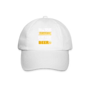 Play Futsal Score Goals Drink Beer Funny Quote - Baseball Cap - white/white - Front