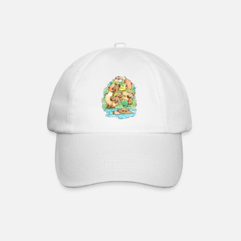 Capybara - Baseball Cap - white/white