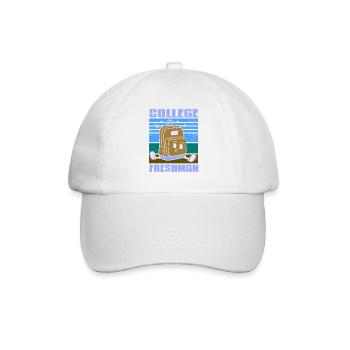 Funny College Freshman Nervous Backpack Look - Baseball Cap - white/white - Front