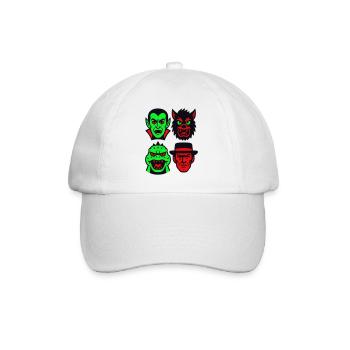 4 Grusel-Monster - Baseballkappe - Weiß/Weiß - Vorne
