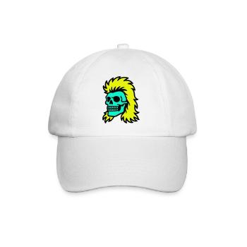 Vokuhila Skull - Baseballkappe - Weiß/Weiß - Vorne
