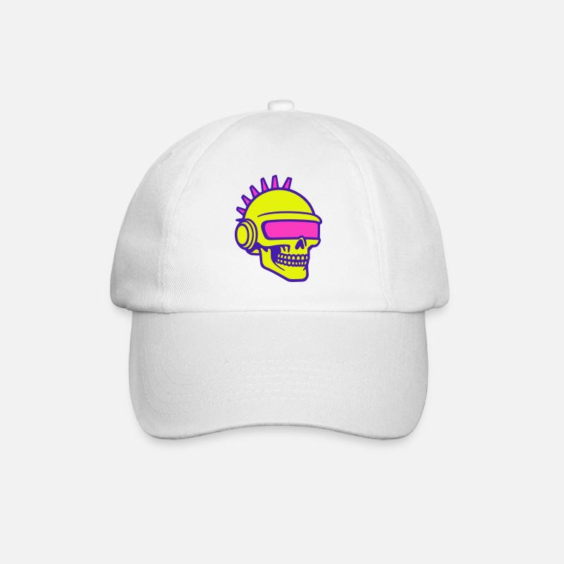 Future Skull Punk - Baseballkappe - Weiß/Weiß