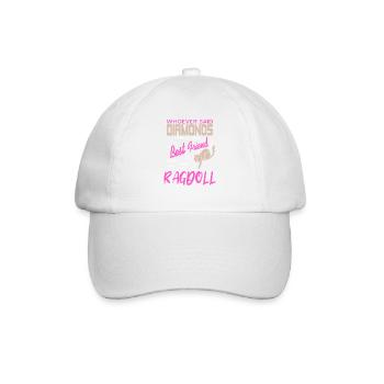 Ragdoll Cat Over Diamonds Funny Best Friend Quote - Baseballkappe - Weiß/Weiß - Vorne