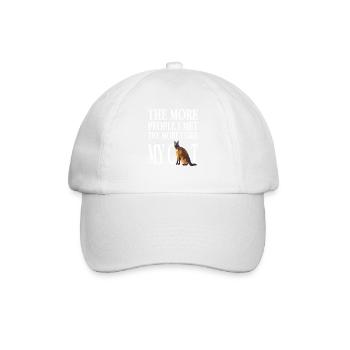 Plus je rencontre de gens, plus j’aime mon chat - Casquette classique - blanc/blanc - Devant