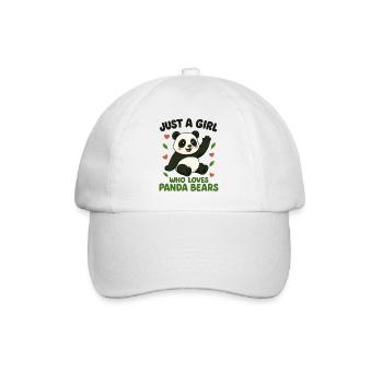 Cute Pandas, Just a girl who loves panda bears  - Baseball Cap - white/white - Front