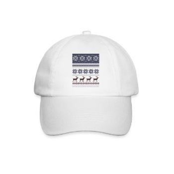 Winter Reindeer and Snowflakes Pattern - Baseball Cap - white/white - Front