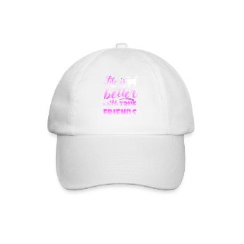 Life Is Better With True Friends Cat Love - Baseball Cap - white/white - Front