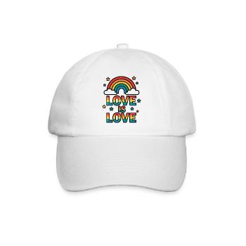 Arc-en-ciel coloré avec message d’amour - Casquette classique - blanc/blanc - Devant