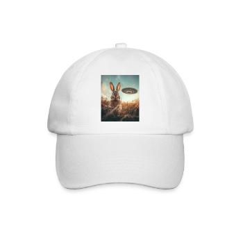 Selfie de lapin avec OVNI - Casquette classique - blanc/blanc - Devant